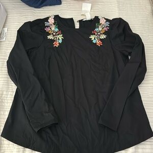Embellished Cotton Blouse NWT